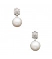 Boucles d’oreilles or, perles et diamants