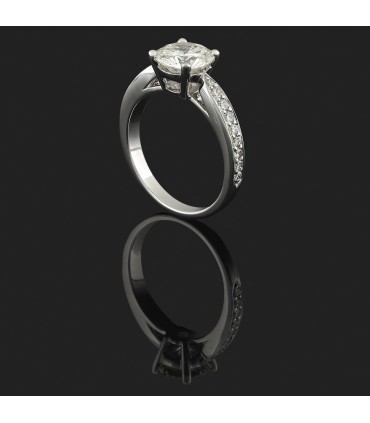 Bague solitaire or et diamant