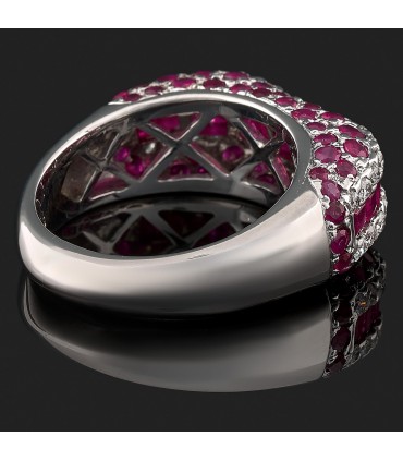 Bague or, rubis et diamants