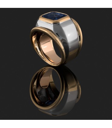 Bague or et saphir