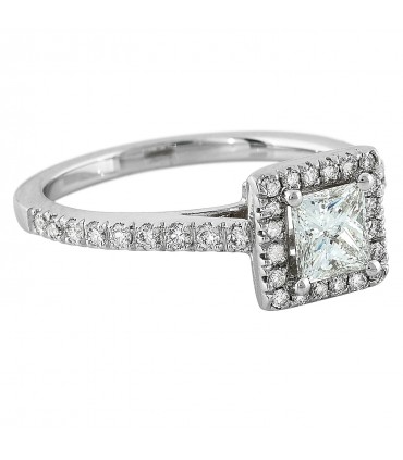 Bague solitaire or et diamants