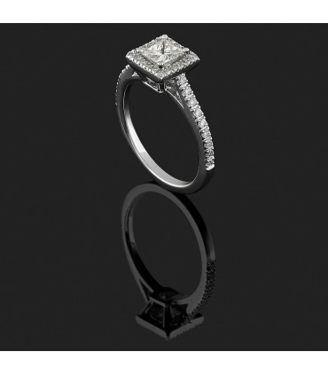 Bague solitaire or et diamants