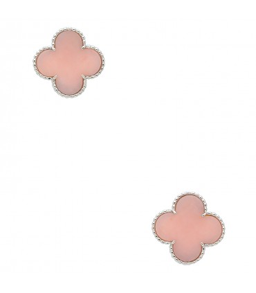 Van Cleef & Arpels Magic Alhambra pink opale and gold earrings