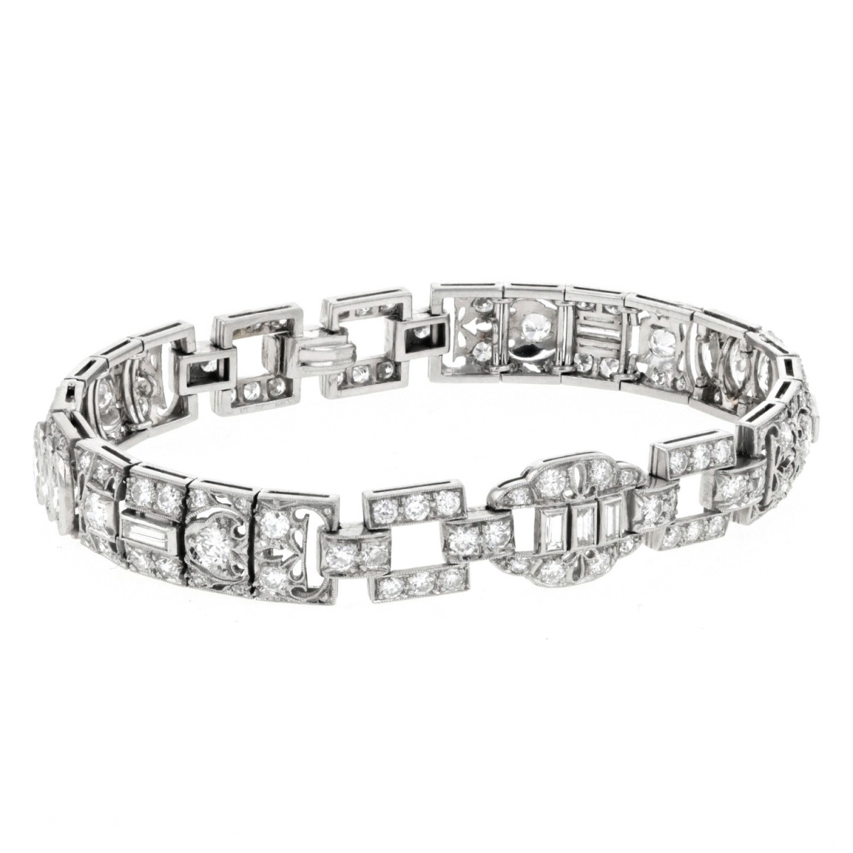 Platinum 3ct Art Deco Diamond Bracelet – Temelli Jewellery