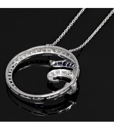 Diamonds, sapphires and platinum necklace