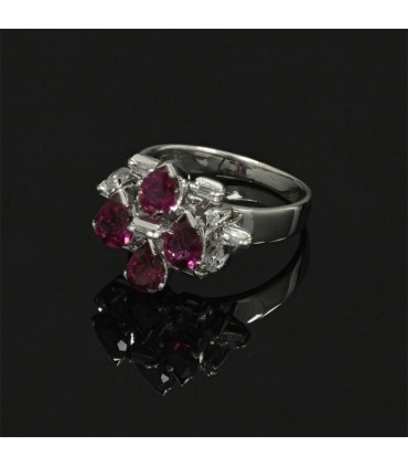 Diamonds, rubies and gold ring