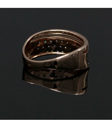 Brown, white diamonds and gold ring