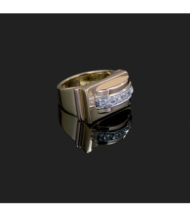 Diamonds, gold and platinum ring