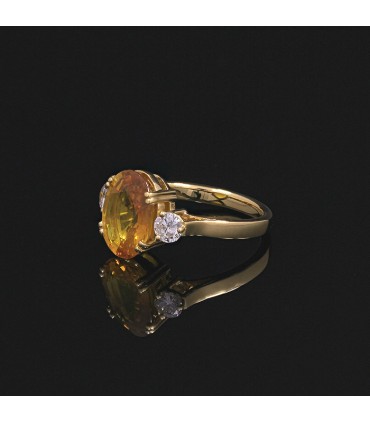 Diamonds, yellow sapphire and gold ring