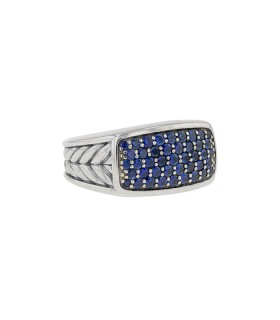 David Yurman Navy sapphires and silver ring