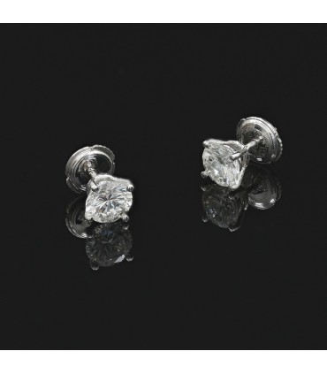 Boucles d’oreilles or et diamants - Certificat GIA 1,08 ct H VS2 / 1,07 ct I VS1