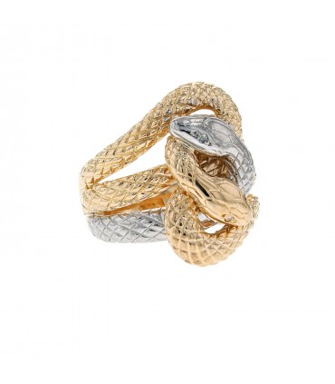 Bague serpents or et platine