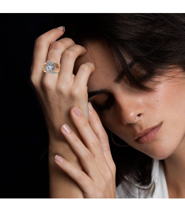 Bague or, platine et diamants