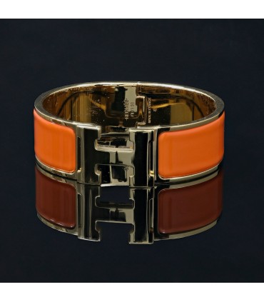 Hermès Clic-Clac H plated gold bracelet