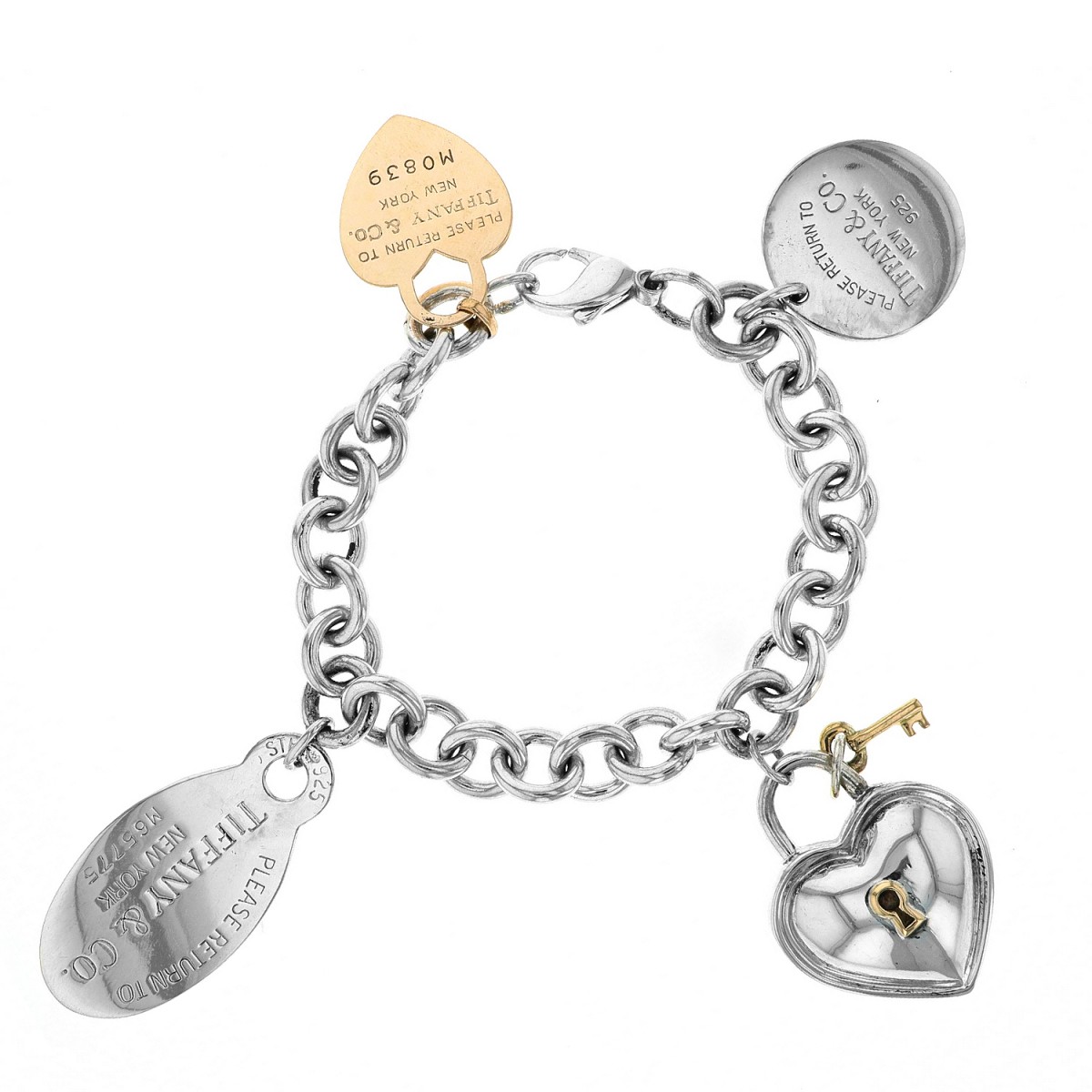 Tiffany gold sale and silver bracelet