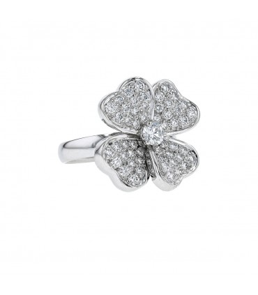 Bague fleur or et diamants