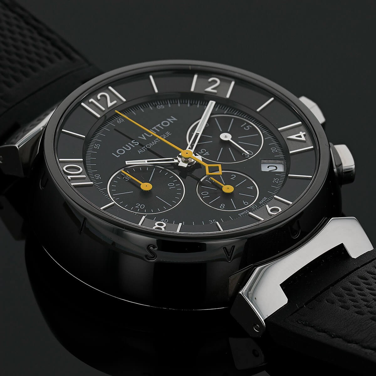 Tambour chronographe watch Louis Vuitton Black in Steel - 33237039