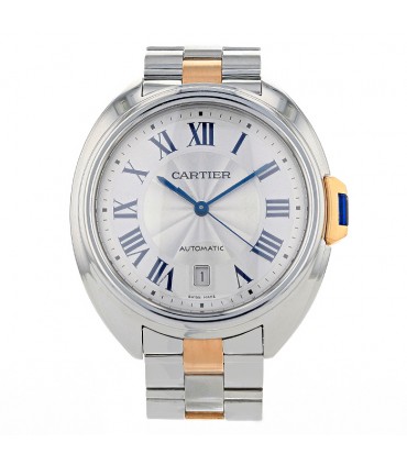 Cartier Clé stainless steel and pink gold watch