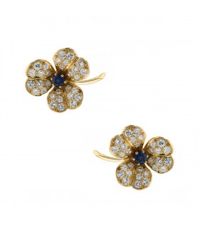 Fred diamonds, sapphires and gold earrings
