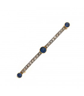 Diamonds, sapphires and gold brooch