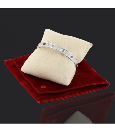 Cartier Love Pavé diamonds, ceramic and gold bracelet Size 18