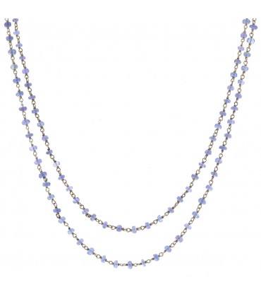 Silver and tanzanite necklace