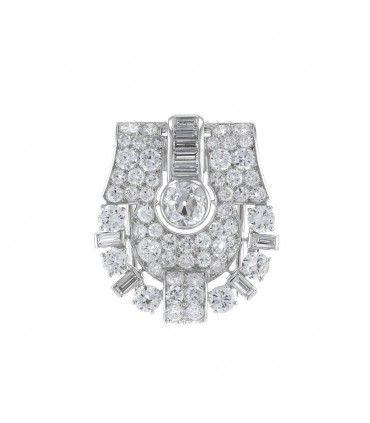 Diamonds and platinum brooch