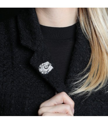 Diamonds and platinum brooch