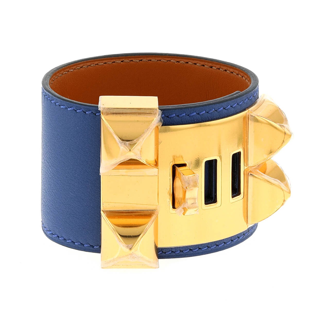 Hermès Collier de Chien Bracelet Epsom Gold Leather with Gold Hardware