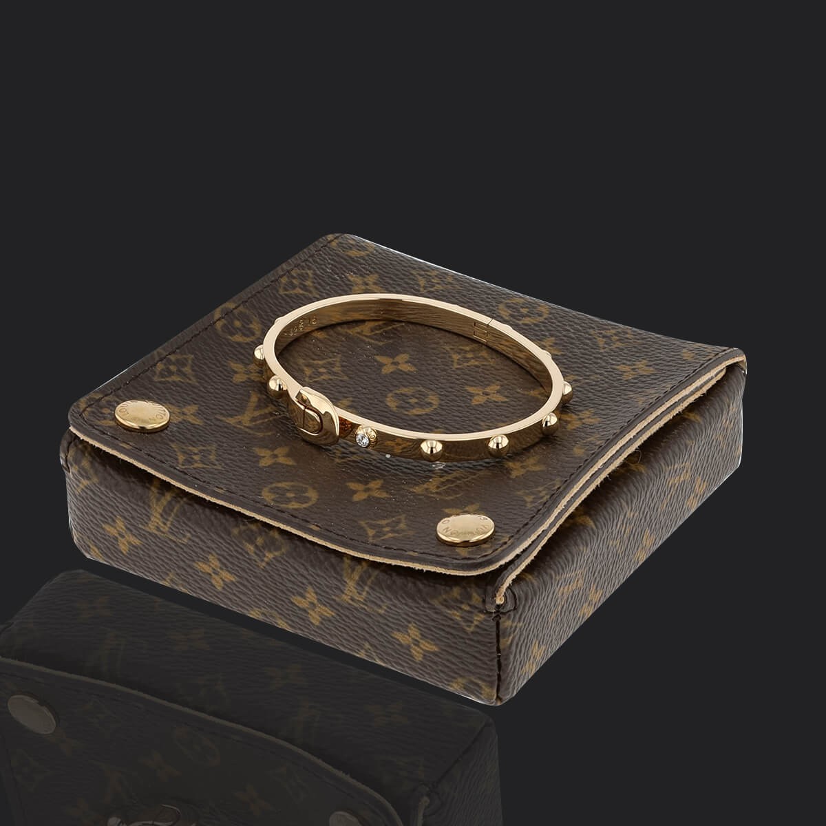 LOUIS VUITTON Brass Nanogram Bracelet Silver Gold | FASHIONPHILE