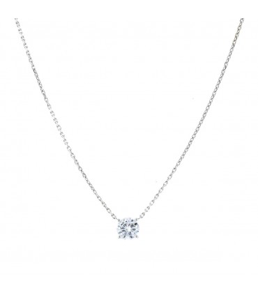 Diamond and gold necklace - GIA Certificate 1,08 ct F SI1