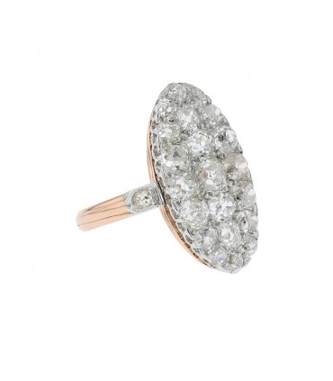 Bague marquise or et diamants