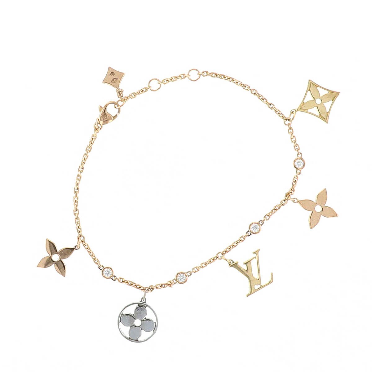Shop Louis Vuitton Idylle blossom charms necklace, 3 golds and