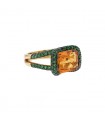 Tsavorite, citrine and gold ring