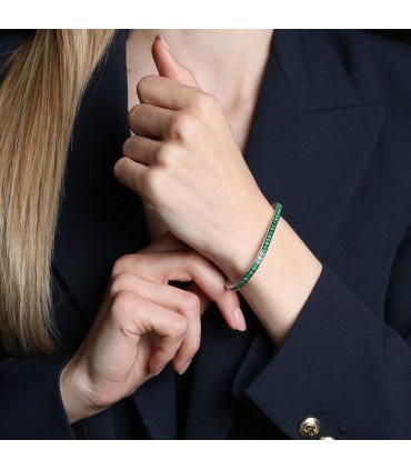 Emeralds and gold bracelet