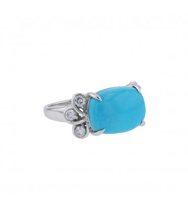 Bague turquoise or et diamants