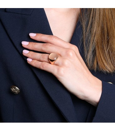 Pomellato Cipria pink quartz and gold ring