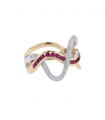 Diamonds, rubies and gold ring