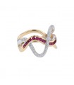 Diamonds, rubies and gold ring