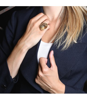 Citrine and gold ring