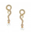 Boucles d’oreilles or, diamants et perles