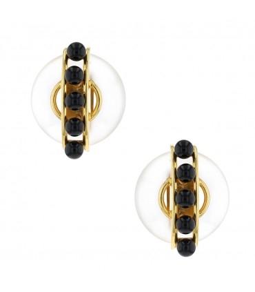 Cartier A. Cipullo onyx, roc cristal and gold earrings