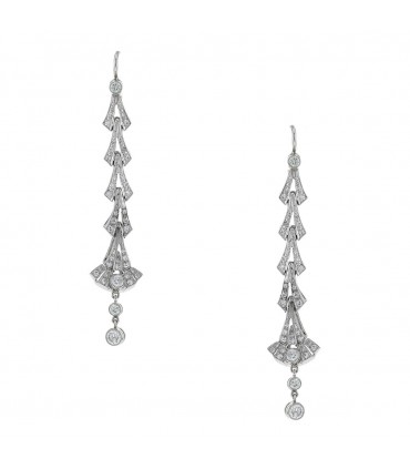 Diamonds, gold and platinum earrings