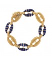 Bracelet or et émail bleu