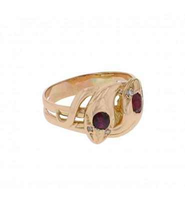 Diamonds, rubies and gold ring