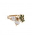 Dior Navet diamonds, emeralds, cultured pearl and gold ring