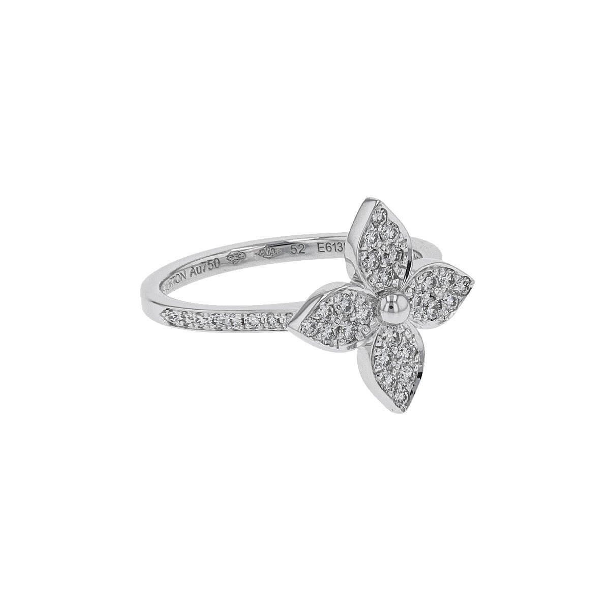 Louis Vuitton - Star Blossom Ring White Gold and Diamonds - Grey - Unisex - Size: 54 - Luxury