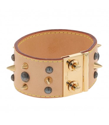 Louis Vuitton laether and gold plated bracelet