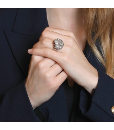 Boucheron Tentation Macaron, orange garnets, brown diamonds and gold ring