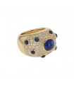 Diamonds, sapphires and gold ring